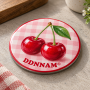 DDNNAM® Cherry Picnic refrigerator magnet - Angled detail - product design rendering