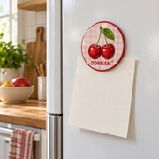 DDNNAM® Cherry Picnic refrigerator magnet - Refrigerator lifestyle - product design rendering