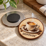 DDNNAM® Espresso Break refrigerator magnet - Rear magnetic construction - product design rendering