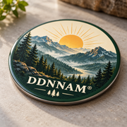 DDNNAM® Mountain Sunrise refrigerator magnet - Angled detail - product design rendering