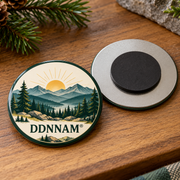 DDNNAM® Mountain Sunrise refrigerator magnet - Rear magnetic construction - product design rendering
